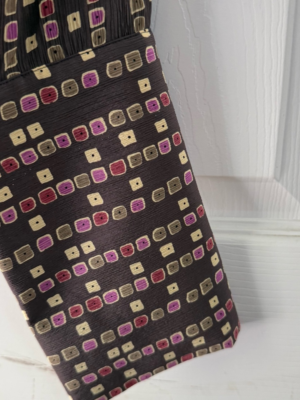 Vintage SILK St. John Sport Geometric Multi Square Long Sleeve Large quiet lux - Picture 6 of 10